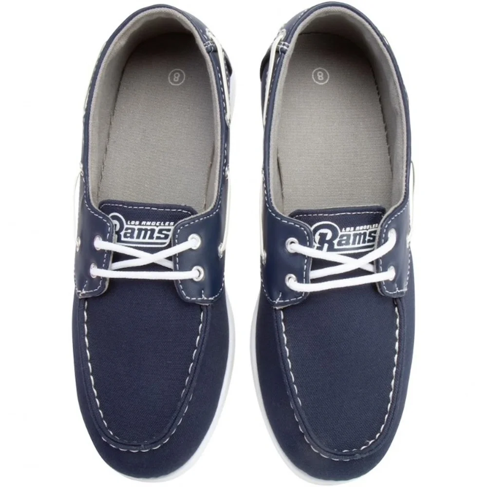 Los Angeles RAMS Men's Sizes Low Top Boat Shoe Navy Side Logo - Picture 7 of 10